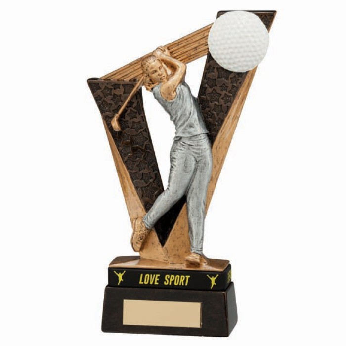 VICTORY GOLFER FEMALE GOLF AWARD - 2 SIZES - 18CM & 20CM